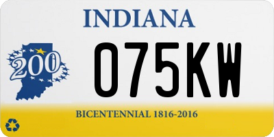 IN license plate 075KW