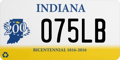 IN license plate 075LB