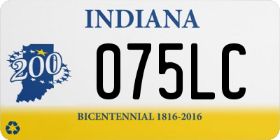 IN license plate 075LC