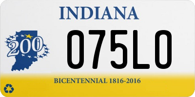 IN license plate 075LO