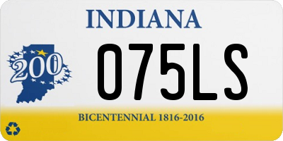 IN license plate 075LS