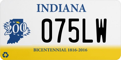 IN license plate 075LW