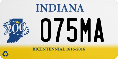 IN license plate 075MA