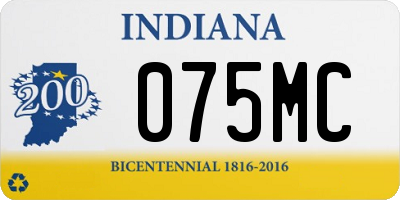 IN license plate 075MC