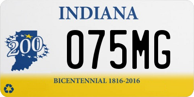 IN license plate 075MG