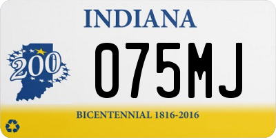 IN license plate 075MJ