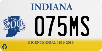 IN license plate 075MS