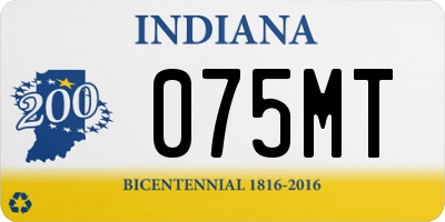IN license plate 075MT