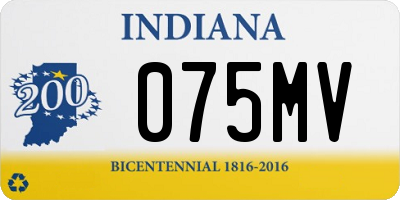 IN license plate 075MV