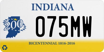 IN license plate 075MW