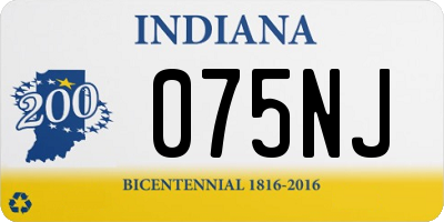IN license plate 075NJ