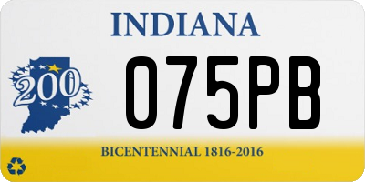 IN license plate 075PB