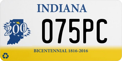 IN license plate 075PC