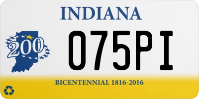IN license plate 075PI