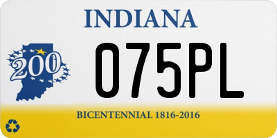 IN license plate 075PL