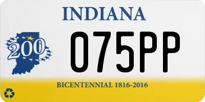 IN license plate 075PP