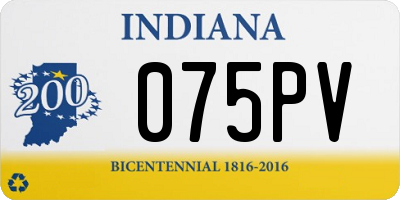 IN license plate 075PV