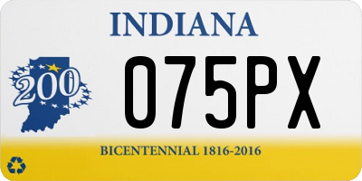 IN license plate 075PX