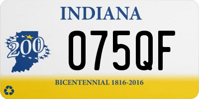 IN license plate 075QF