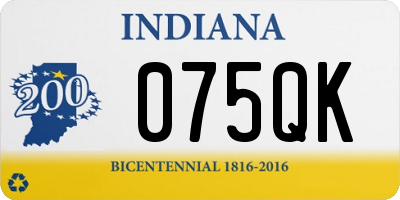 IN license plate 075QK