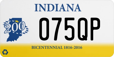 IN license plate 075QP