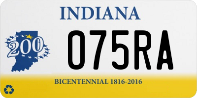 IN license plate 075RA