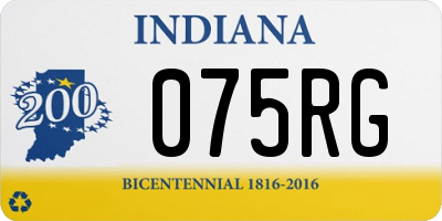 IN license plate 075RG