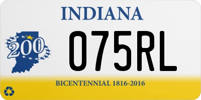 IN license plate 075RL