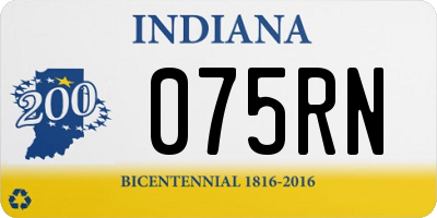 IN license plate 075RN