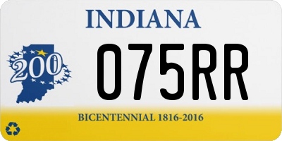 IN license plate 075RR