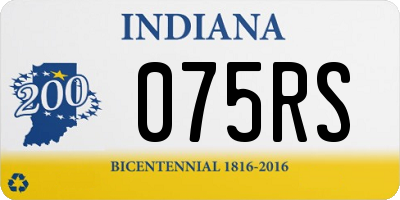 IN license plate 075RS