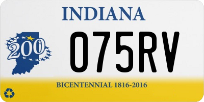 IN license plate 075RV