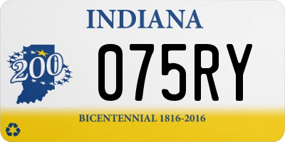 IN license plate 075RY