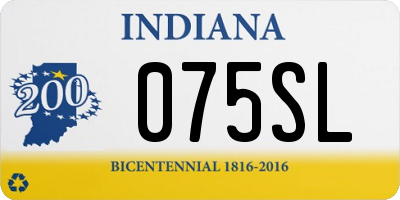 IN license plate 075SL