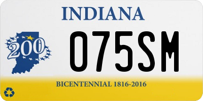 IN license plate 075SM