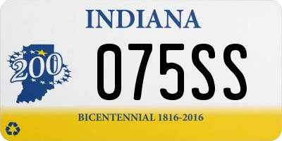 IN license plate 075SS