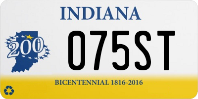 IN license plate 075ST