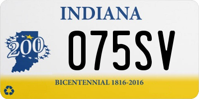 IN license plate 075SV