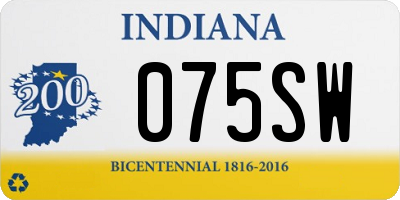 IN license plate 075SW