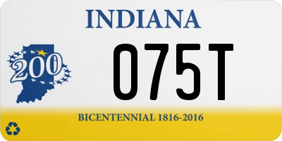 IN license plate 075T