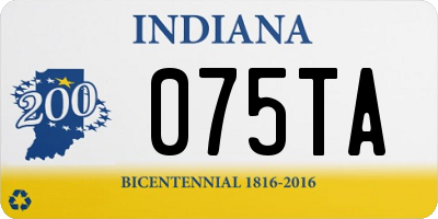 IN license plate 075TA