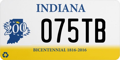 IN license plate 075TB