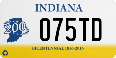 IN license plate 075TD