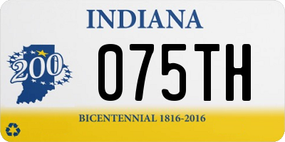 IN license plate 075TH