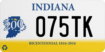 IN license plate 075TK