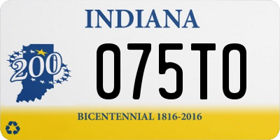 IN license plate 075TO