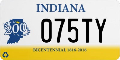 IN license plate 075TY