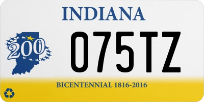 IN license plate 075TZ