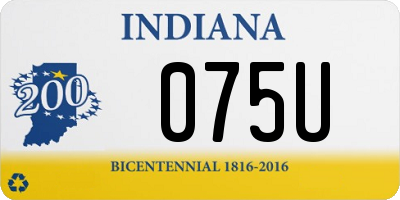 IN license plate 075U