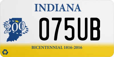 IN license plate 075UB